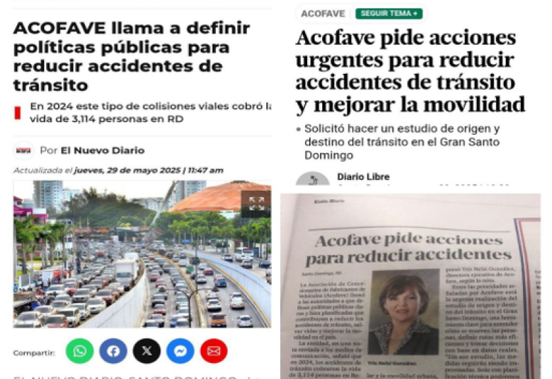 ACOFAVE PIDE ACCIONES URGENTES PARA REDUCIR ACCIDENTES Y MEJORAR LA MOVILIDAD 